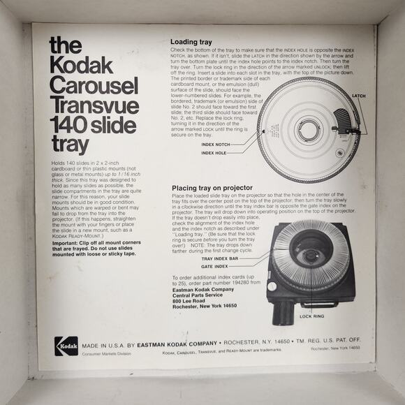 Vintage Kodak Carousel Transvue 140 Slide Tray Set of 2 Trays each in own box - Picture 16 of 16